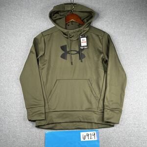 Under Armour Fleece Hoodie Sweatshirt Womens XS Green Graphic Print logo New NWT